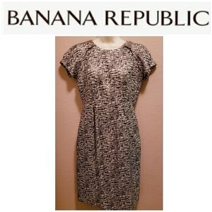 Banana Republic Black and White Silk Dress